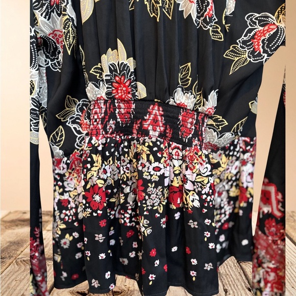 Free People Black and Red Floral Blouse - Picture 8 of 8